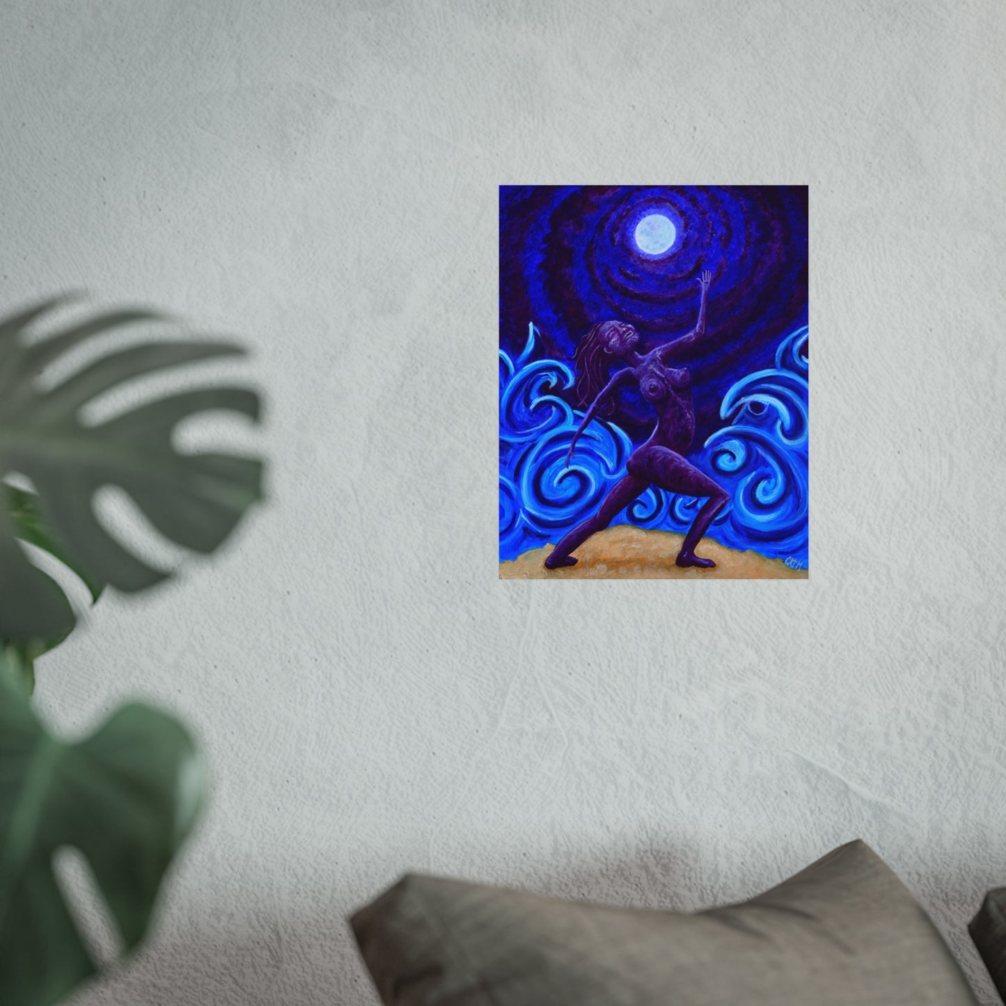 "Commune with the Moon" Fine Art Poster by carms.art of Soul Love & Renewed Peace's, Spiritual Wall Art, Feminine Energy Decor, Gift for Her, Boho Home Decor