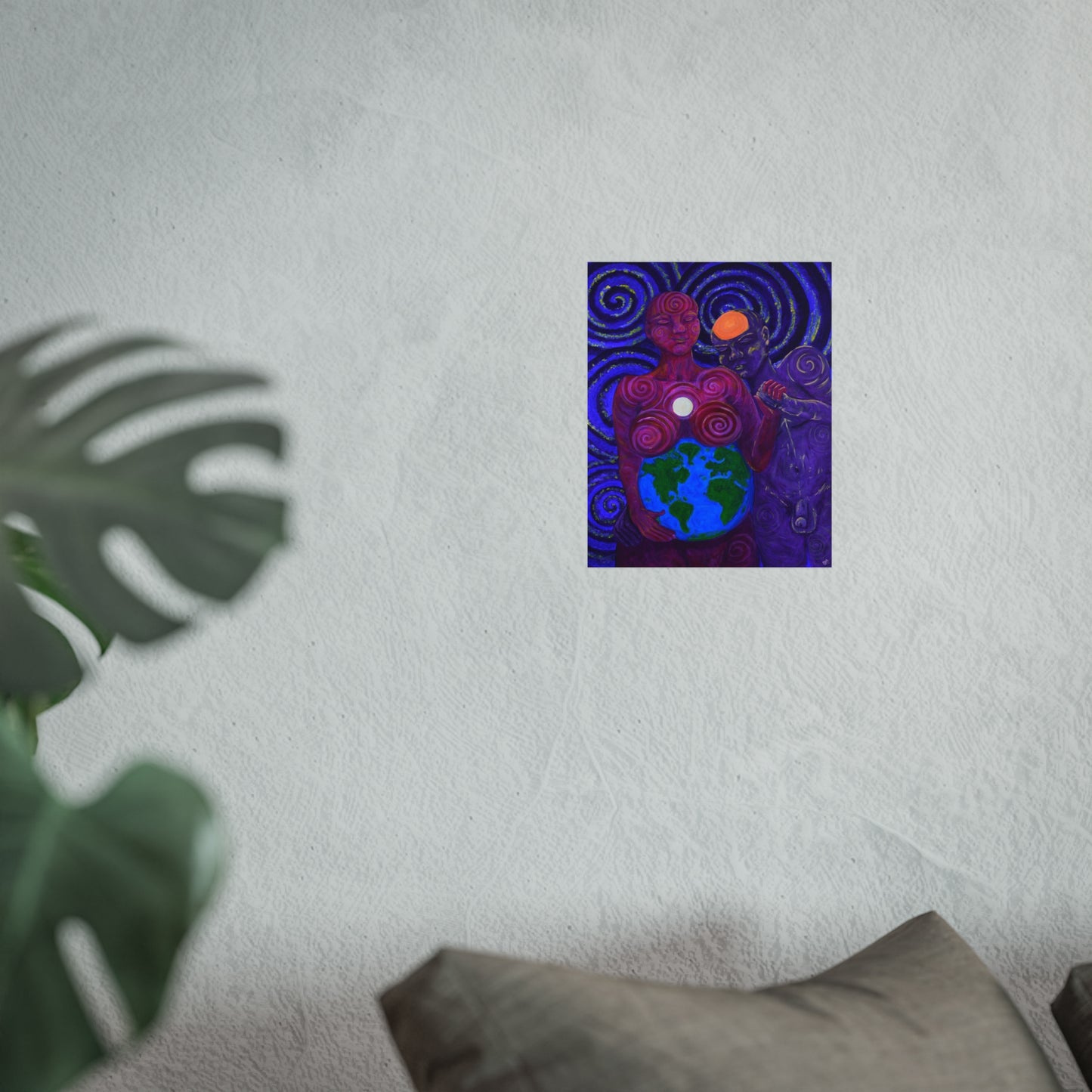"Moon Ma & Sun Pa" Fine Art Reproduction by carms.art of Soul Love & Peace's Celebrating Spiritual Love Celestial Union