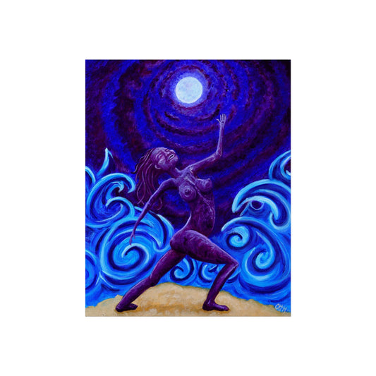 "Commune with the Moon" Fine Art Poster by carms.art of Soul Love & Renewed Peace's, Spiritual Wall Art, Feminine Energy Decor, Gift for Her, Boho Home Decor